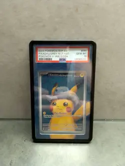 Pikachu Grey Felt Hat 2023 Pokemon x Van Gogh SVP 085 PSA 10 - Image 1