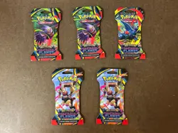 Lot Of 5 Pokemon TCG Mega Evolution Phantasmal Flames Booster Pack Lot - 5 Packs - Image 2