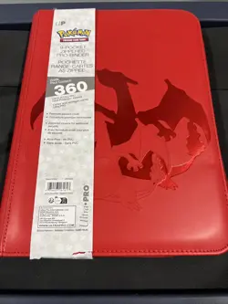 Ultra Pro Pokemon TCG Charizard 9 Pocket Leather Binder Red 360 Card Capacity - Image 1