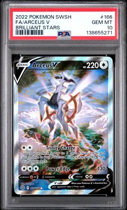 Pokemon Arceus V 166/172 Full Art SWSH Brilliant Stars PSA 10 GEM MINT - Image 1