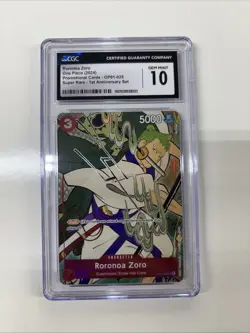 Roronoa Zoro CGC 10 English Version 1st Anniversary Set OP01-025 One Piece Promo - Image 1