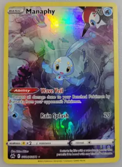 Manaphy GG06/GG70 Pokemon Crown Zenith: Galarian Gallery Holo NM - Image 1