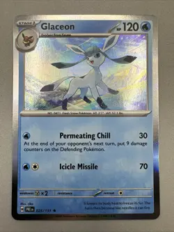 Pokemon TCG * SV Prismatic Evolutions * 025/131 Glaceon Rare Holo * FRESH PK - Image 1