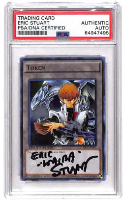 PSA Signed Eric Stuart Yu-Gi-Oh! TCG Token Kaiba LDK2-ENT02 Limted Edition - Image 1