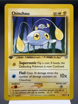 Chinchou 55/111 - 1st Edition - Neo Genesis Pokemon Card LIGHT PLAY - Image 1