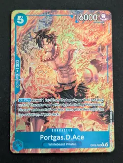 One Piece Card Game Portgas.D.Ace OP08-052 Rare Alt Art Parallel English Card NM - Image 1
