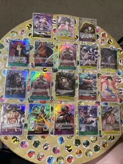 One Piece TCG 18 cards total Secret Rares! Multiple Sets! CCG Holo Artworks NM! - Image 1