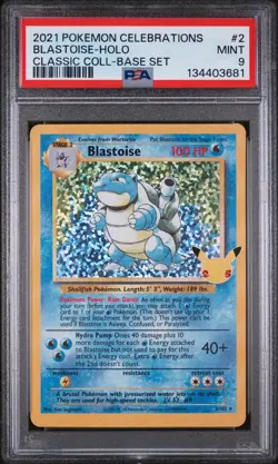 2021 POKEMON #2 BLASTOISE CELEBRATIONS PSA 9 Mint 25. Jubilaum BASE SET - Image 1