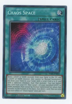 Yugioh RA01-EN065 Chaos Space Secret Rare 1st Edition NM/LP - Image 1