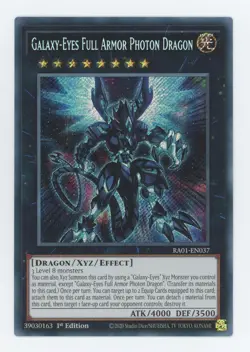 Yugioh RA01-EN037 Galaxy-Eyes Full Armor Photon Dragon Secret Rare 1st Ed NM/LP - Image 1