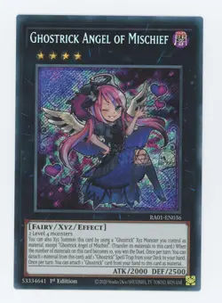 Yugioh RA01-EN036 Ghostrick Angel of Mischief Secret Rare 1st Edition NM/LP - Image 1