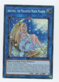 Yugioh RA01-EN049 Artemis, the Magistus Moon Maiden Secret Rare 1st Ed NM/LP - Image 1