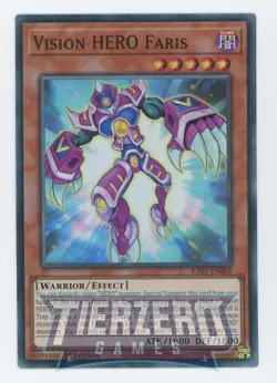 Yugioh RA01-EN004 Vision HERO Faris Super Rare 1st Edition NM/LP - Image 1