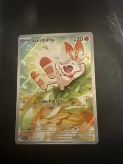 Scorbunny 225/217 Illustration Rare Pokemon Tcg Mint Condition - Image 1