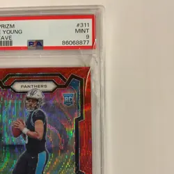 Panini 2023 Prizm Bryce Young Red Wave Rookie #311 PSA 9 /149 Panthers Card - Image 3