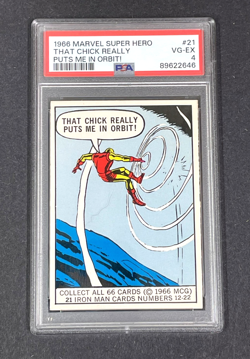 1966 Marvel Donruss Super Hero #21 PSA 4, Iron Man, 1st year RC CENTERED! - Image 1