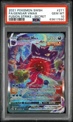 Pokemon 2021 Gengar VMAX 271/264 Alt Art Fusion Strike GEM MINT PSA 10 - Image 2
