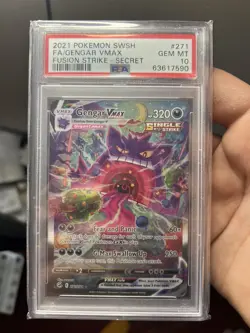 Pokemon 2021 Gengar VMAX 271/264 Alt Art Fusion Strike GEM MINT PSA 10 - Image 4