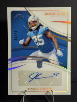 2024 Panini Immaculate Collection #RA-JCN Junior Colson Rookie Autos Gold #15/49 - Image 1