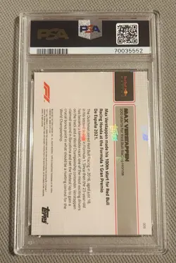 Max Verstappen PSA 10 GEM MT 2021 Topps Now F1 Formula 1 #9 Red Bull 100 Starts - Image 2