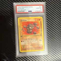 Pokemon Geodude 47/62 Fossil 1st Edition Regular PSA 10 Pokemon TCG Card 1999 - Image 1
