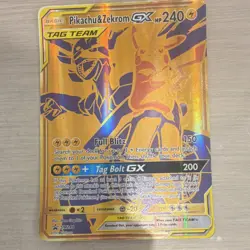 Pikachu & Zekrom GX SM248 Promo Jumbo TAG TEAM GX Holo Pokemon TCG Card - Image 1