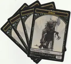 ✪ 4 MAGIC The Gathering ZOMBIE Black Token Creature MTG PLAYSET OGW/EN 2016 - Image 1