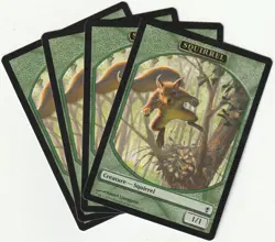 ✪ 4 MAGIC The Gathering SQUIRREL Green Creature Token PLAYSET CNS/EN NM/EX - Image 1