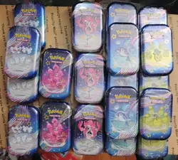 LOT OF 19 Pokemon Scarlet & Violet Paldean Fates Mini Tins Art Sealed English - Image 1