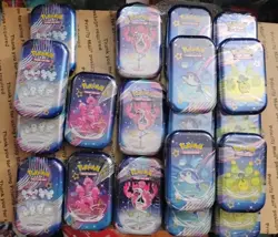 LOT OF 19 Pokemon Scarlet & Violet Paldean Fates Mini Tins Art Sealed English - Image 2