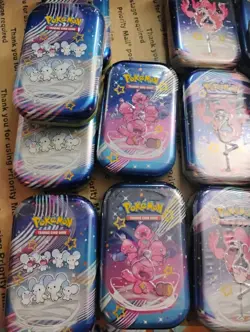 LOT OF 19 Pokemon Scarlet & Violet Paldean Fates Mini Tins Art Sealed English - Image 5