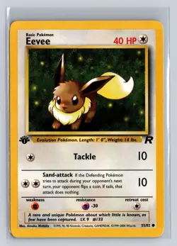 Pokemon - Eevee - 1st Edition - Non Holo - 55/82 - Team Rocket - Common - NM/LP - Image 1