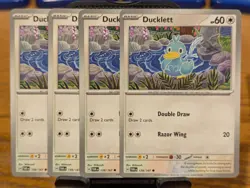 Pokemon TCG Twilight Masquerade Ducklett 139/167 x4 Playset - Image 1