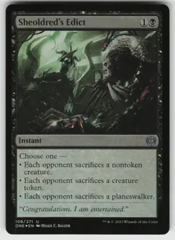 Sheoldred's Edict Foil U Phyrexia: All Will Be One 108 MTG - Image 1