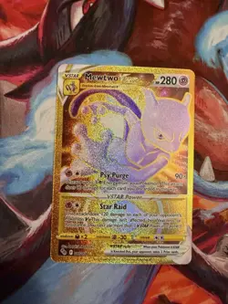Pokemon Go TCG Mewtwo VStar Gold Secret Rare 086/078 NM - Image 1