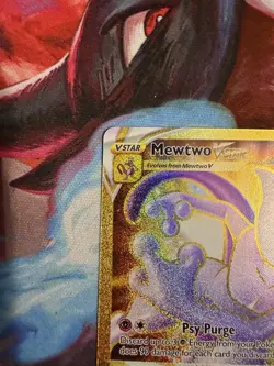 Pokemon Go TCG Mewtwo VStar Gold Secret Rare 086/078 NM - Image 2