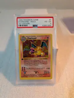 1999 Pokemon Base Set 1ST EDITION Charizard #4 - PSA 4 - Incredible Eye Appeal - Image 1