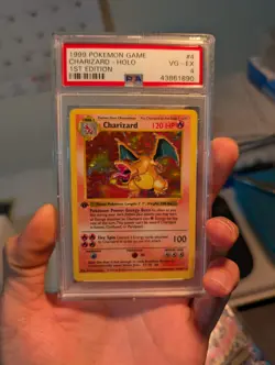 1999 Pokemon Base Set 1ST EDITION Charizard #4 - PSA 4 - Incredible Eye Appeal - Image 4