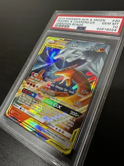 🔥 2019 Pokemon Unbroken Bonds – Reshiram & Charizard GX 20/214 – PSA 10 🔥 - Image 1