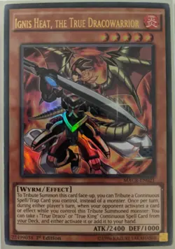 YuGiOh Ignis Heat, the True Dracowarrior Ultra Rare 1st Edition MACR-EN021 - Image 1