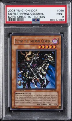 2003 YU-GI-OH! DCR-DARK CRISIS 1ST ED #066 MEFIST THE INFERNAL GENERAL PSA 9 - Image 1