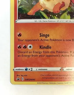 Flareon - SWSH041 - Sword & Shield Black Star Promo Holo Pokemon Card - NM - Image 2