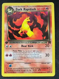 POKEMON 1ST EDITION DARK RAPIDASH ROCKET CARD - Image 1
