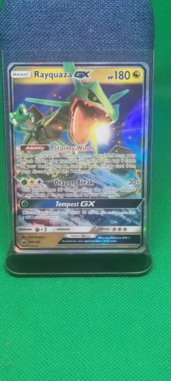 Pokemon TCG Rayquaza GX Celestial Storm 109/168 Holo Ultra Rare Near Mint 2018 - Image 1