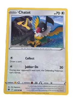 New: 2022 Pokemon TCG Chatot 129 Swsh10: Astral Radiance Regular Common - Image 1