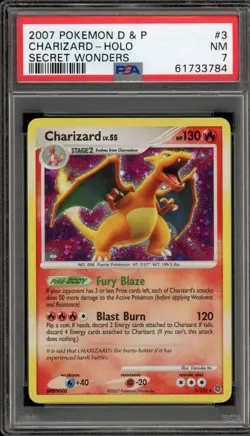 Pokemon Charizard Secret Wonders Holo Rare #3 PSA 7 - Image 1