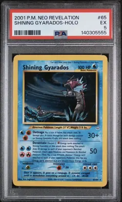 2001 Pokemon Neo Revelations Shining Gyarados #65 Holo PSA 5 - Image 1