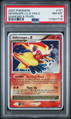 POKEMON DIAMOND & PEARL INFERNAPE LV X #121 ULTRA RARE PSA 8 NM #111507719 - Image 1