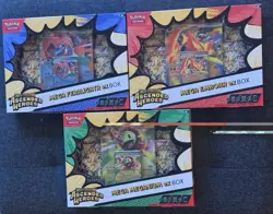 3 Pokemon TCG Ascended Heroes Mega ex Box Art Set Feraligatr Emboar Meganium New - Image 1