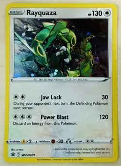 Rayquaza SWSH029 - SWSH Sea & Sky Black Star Promo Cosmos Holo Pokemon Card [NM] - Image 2